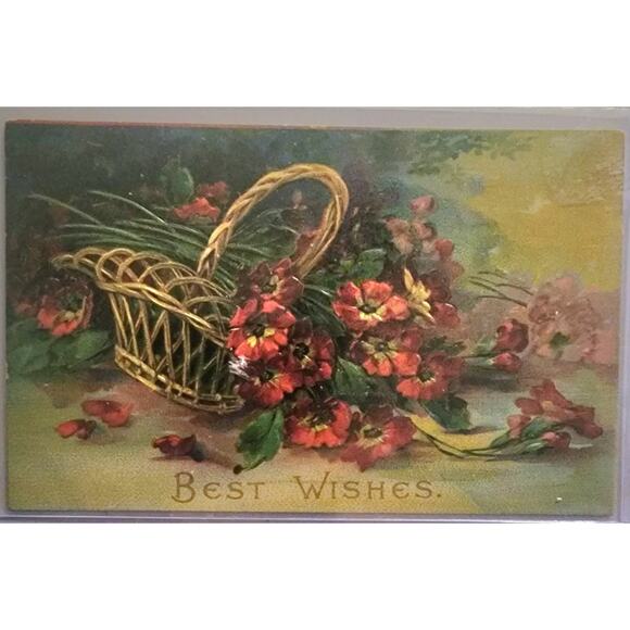 Lot Of Four Vintage Antique Embossed Postcards Flowers - Picture 2 of 9